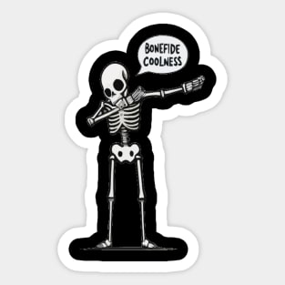 Skeleton Dabbing Bonafide Coolness Sticker